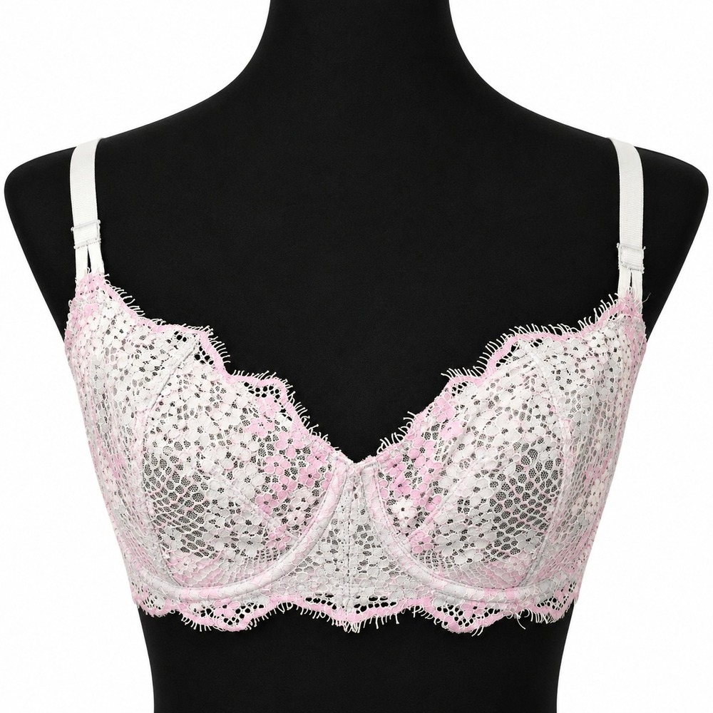 Victoria's Secret Dream Angels Push Up Without‎ Padding Bra Size 32DDD Gray Lace
